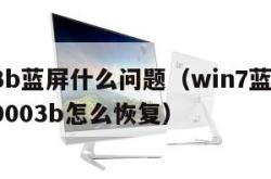 0003b蓝屏什么问题（win7蓝屏0x0000003b怎么恢复）