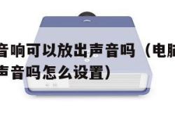 电脑没有音响可以放出声音吗（电脑没有音响可以放出声音吗怎么设置）